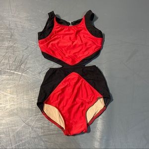 ilogear Red/Black Cutout Leotard